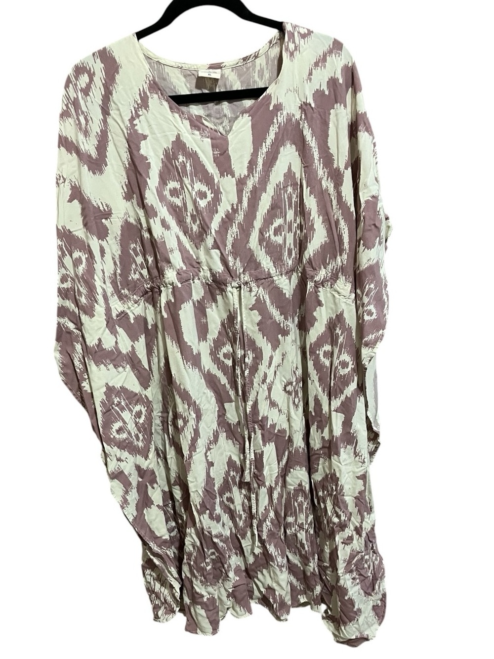 XL Maternity Pomees Ikat Print V-Neck Women’s Kafthan in Mauve and Cream